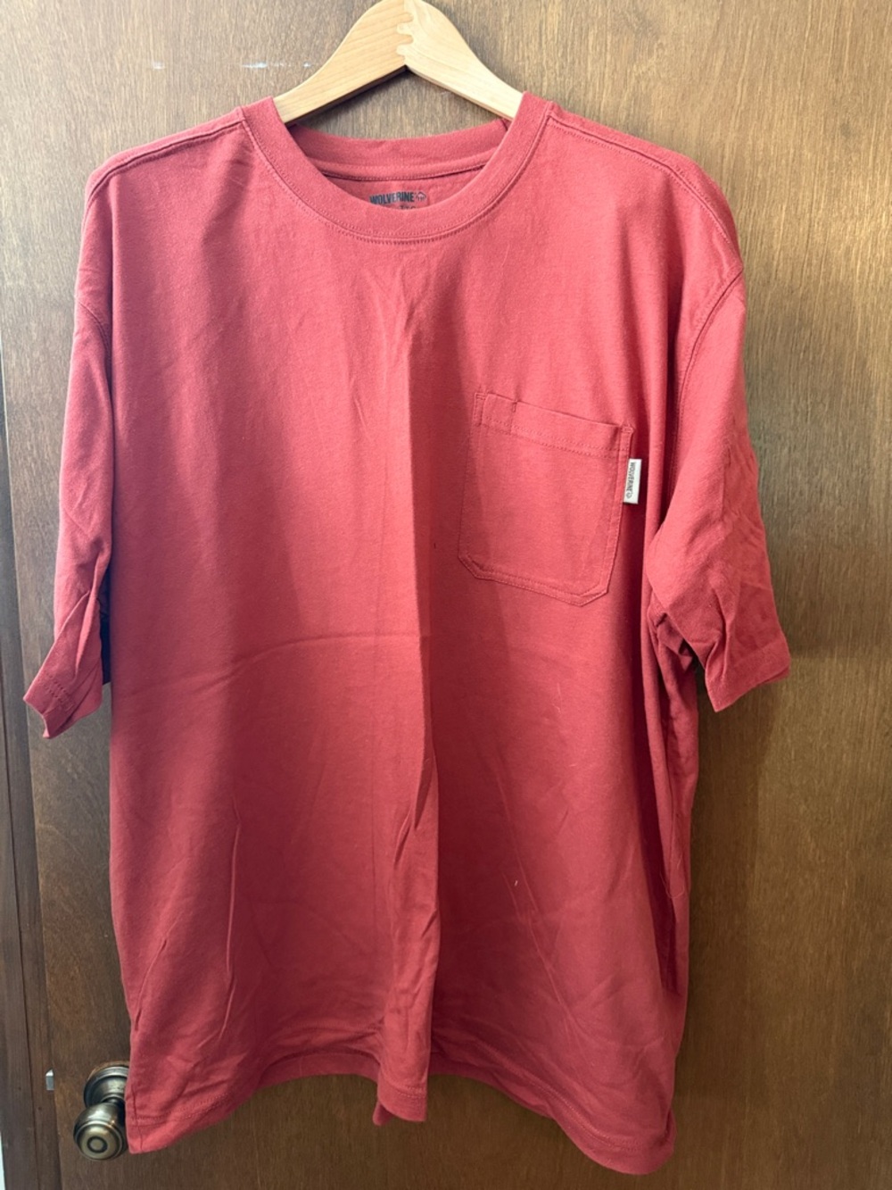 Wolverine Men's Pocket Tee in Brick Red